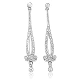 14k White Gold Tear Drop Diamond Earrings (H-I, I, 0.45 carat)