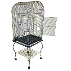 Brand New Parrot Bird Cage Cages Dome W/stand on Wheels 20x20x58, Blue