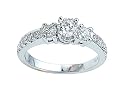 0.90 cttw Round Diamonds Engagement Ring - Platinum LIFETIME WARRANTY