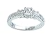0.90 cts Round Diamonds Engagement Ring - Platinum, 14kt White or Yellow Gold