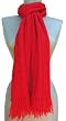 Handmade Alpaca Natural Fiber Scarf - Cable Design Collection in "Pick-me-up Scarlet Red" (Classic Fringes/men/women)