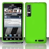 Cool Neon Green Motorola Droid 3 Rubber Touch Premium Design Hard Cover Cas ....