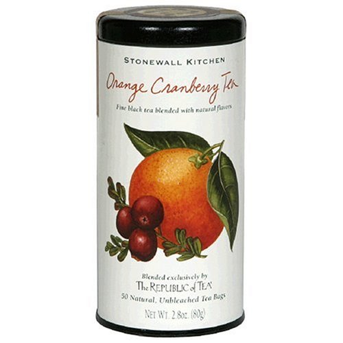 Stonewall Kitchens, Orange Cranberry Tea, Tea Bags 50-Count Cans (Pack of 3) by Stonewall Kitchen