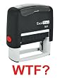 WTF? Red Stock Self-Inking Rubber Stamp - Model 9011
