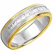 Two Tone Men's Icy Fire Diamond Wedding Band