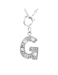iClovers Initial G CHARM CZ Sterling Silver 925 Necklace Chain Included / Bracelet Charm - 12mm