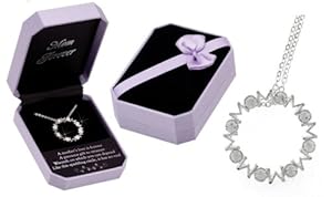MOM Forever Crystal Infinity Circle Necklace - Gift Boxed