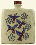 Review Mara  / 24 Oz. MARA Stoneware COLLECTIBLE Liquor Flask DECANTER Hummingbird BIRD Design