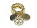 Gold Tone Crystal Peace Dangle Stretch Ring Fashion Jewelry