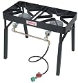 Bayou Classic DB325 Double Burner Outdoor Patio Stove with slide-on Extension Legs