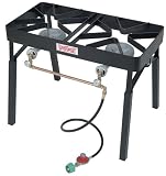 Bayou Classic DB325 Double Burner Outdoor Patio Stove with slide-on Extension Legs