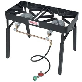 Bayou Classic DB325 Double Burner Outdoor Patio Stove with slide-on Extension Legs by 