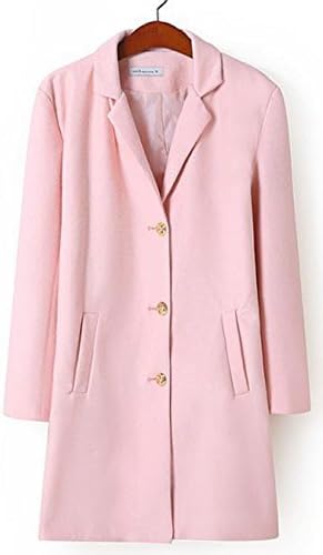 Women's Woolen Coat Brief Jackets Outwear Plus Size LM852(Pink,1X)