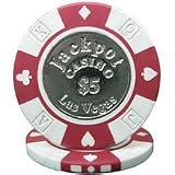 Set of 20 12.2 Gram Clay Coin Inlay Jackpot Casino Chips
