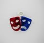 Silver Enamel Drama Red Blue * MASK CHARM *