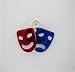 Silver Enamel Drama Red Blue * MASK CHARM *