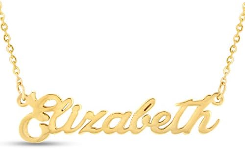 Elizabeth Nameplate Necklace In Gold