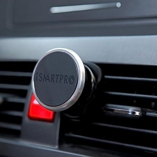 iSmartPro Magnetic Air Vent Cell Phone Car Mount - Car GPS Mount - Cell Phone Car Mount - Mobile Phone Car Mount - One Touch Mounting Solution (Silver)