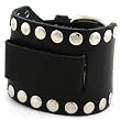 Nemesis Wide Black Leather Cuff Wrist Watch Band