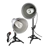 Photosel Ls12e42t 5400k Tabletop Studio Lighting Kit With 2x55w Cri>90 Bulbs