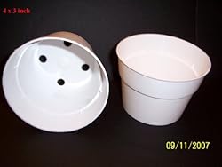 White Plastic Flower Pot - 4 X 3 32 Pack