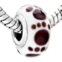 Puppy Dog Paw Print Murano Style Handmade Lampwork Glass Bead Charm Fits Pandora Chamilia Biagi Beads Europen Style Bracelets