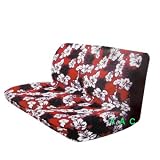 Universal-fit Hawaiian Bench Seat Cover - Red Hawaii Hibiscus Floral Print