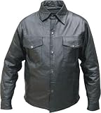 Mens black PREMIUM SOFT LAMB Leather Western Shirt with silver Snaps Sizes 42-56