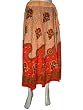 Designer Long Skirt New Floral Print Orange Red Casual Cotton Womens Circular Tie Skirts