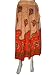 Bohemian Gypsy Long Skirt Floral Print Orange Red Casual Cotton Womens Circular Tie Skirts