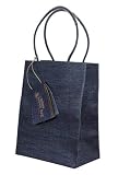the BRAVE brown bag -MIDI- Eco with print lining -Blue Bamboo-