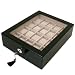 Watch Box Storage for 20 Watches Black Lacquer Finish Inlaid Top Tech Swiss