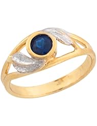 10k Real Two Toned Gold Synthetic Sapphire Attractive Baby Girls Ring