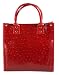 Danielle Lunch Tote in Faux Ostrich, Red