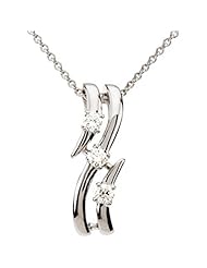 14K White Gold Diamond Necklace - 0.10 Ct. -- LIFETIME WARRANTY