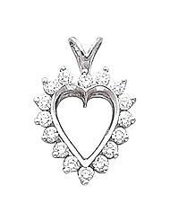 Platinum Diamond Heart Pendant - 0.48 Ct. -- LIFETIME WARRANTY