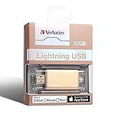 Verbatim バーベイタム Appleライトニングメモリ と USBメモリ 2in1 OTG フラッシュドライブ Apple Lightning接続USBメモリ iPhone・iPad・iPod touchの容量不足解消 (32GB, ゴールド色)
