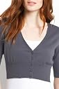 Pure Cotton V-Neck Cropped Cardigan [T38-5271-S]
