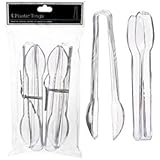 Sugarman Candy Clear Plastic Tongs, 6 1/2-Inch, 2 Packs of 4 Pieces