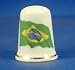 Porcelain China Collectable Thimble - Flag of Brazil with Free Gift Box