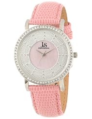 Joshua & Sons Womens JS-42-PK Swiss Quartz Stainless Steel Crystal Strap Watch