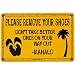 Seaweed Surf Co. Please Remove Your Shoes Sign YELLOW One Size