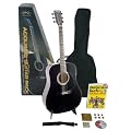 Einsteiger Westerngitarre Set School mit Zubeh�r und Gitarrenbuch incl. CD + DVD (Schwarz)