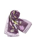Basile Floral Patterned Silk Long Scarf lavender