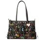 Dooney Bourke Fantasy Large Zip Top Shopper Shoulder Bag Purse Tote Black