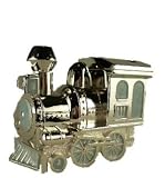 Silver Plated Train Money Box - Gift for New Baby Boy, Christening, Baptism, Christmas Present