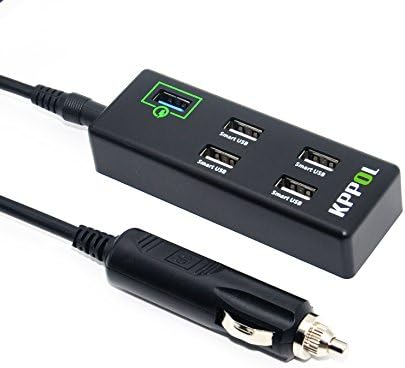 KPPOL 50W 5 Port USB Car Charger Adapter with Quick Charge 2.0 for iPhone 6s / 6 / 6 plus, iPad Air 2, Samsung Galaxy S7/ S6 Edge / Edge+, Note 5, Nexus, and More