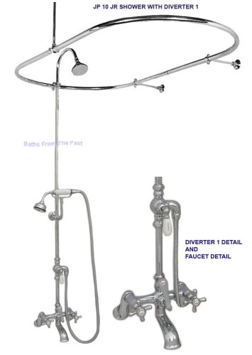 Buy Shower System for Clawfoot Tubs w/ Tub Filler + Diverter 1 + Telephone shower + Oval Enclosure
