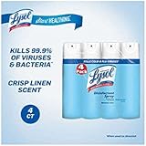 Lysol Disinfectant Spray, Crisp Linen, 19-Ounce Canisters (Pack of 4)