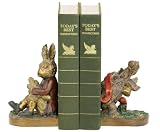 Sterling Home 91-1927 Pair of Bookends, Tortoise and Hare, 6-3/4-Inchs Tall
